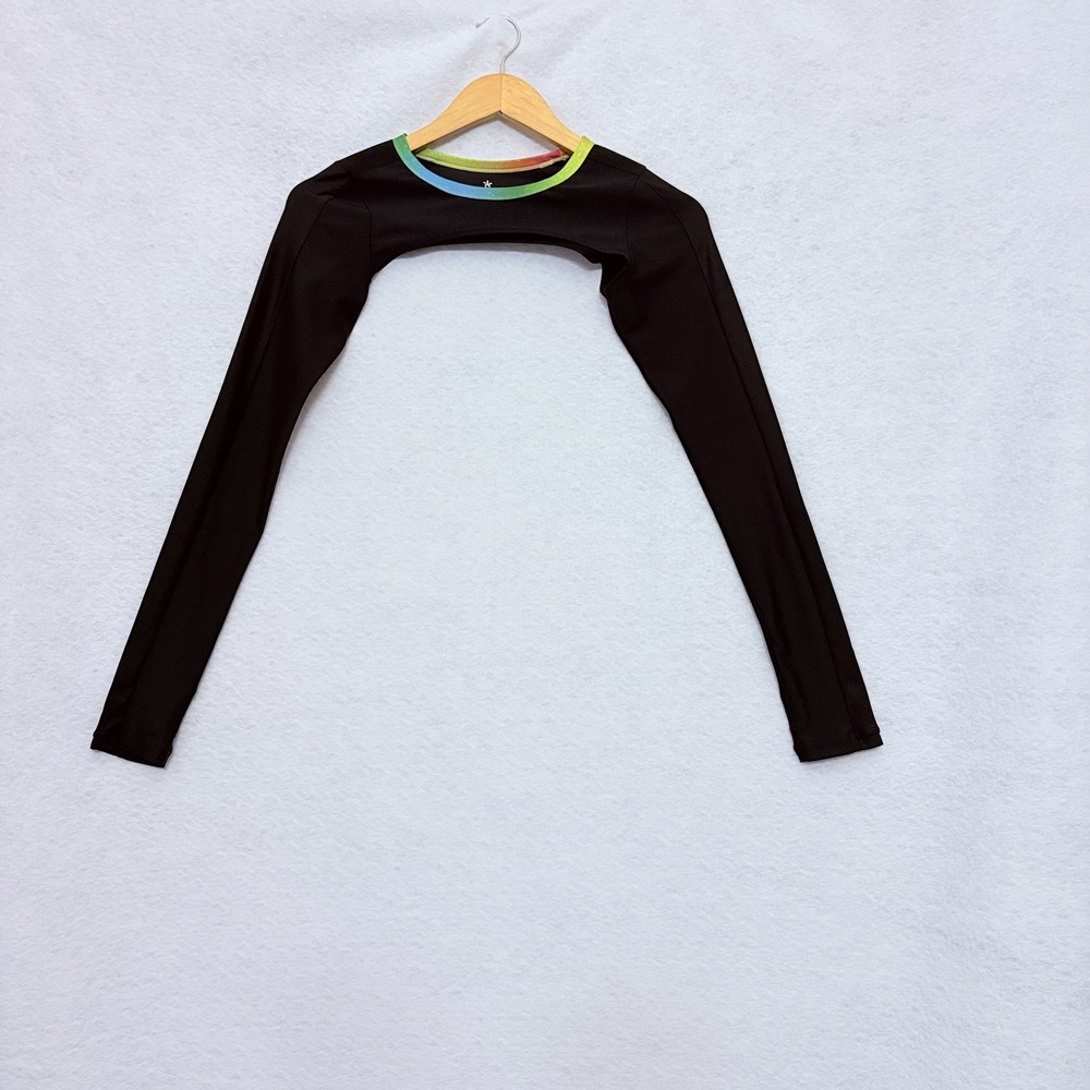 ALLSTAR Rebel Athletics AS Small Cheer Cheerleading Top Bolero Rainbow Neck Blac